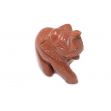 Handmade Figurine Animal Elephant Natural Brown Sandstone Decorative Item P 188